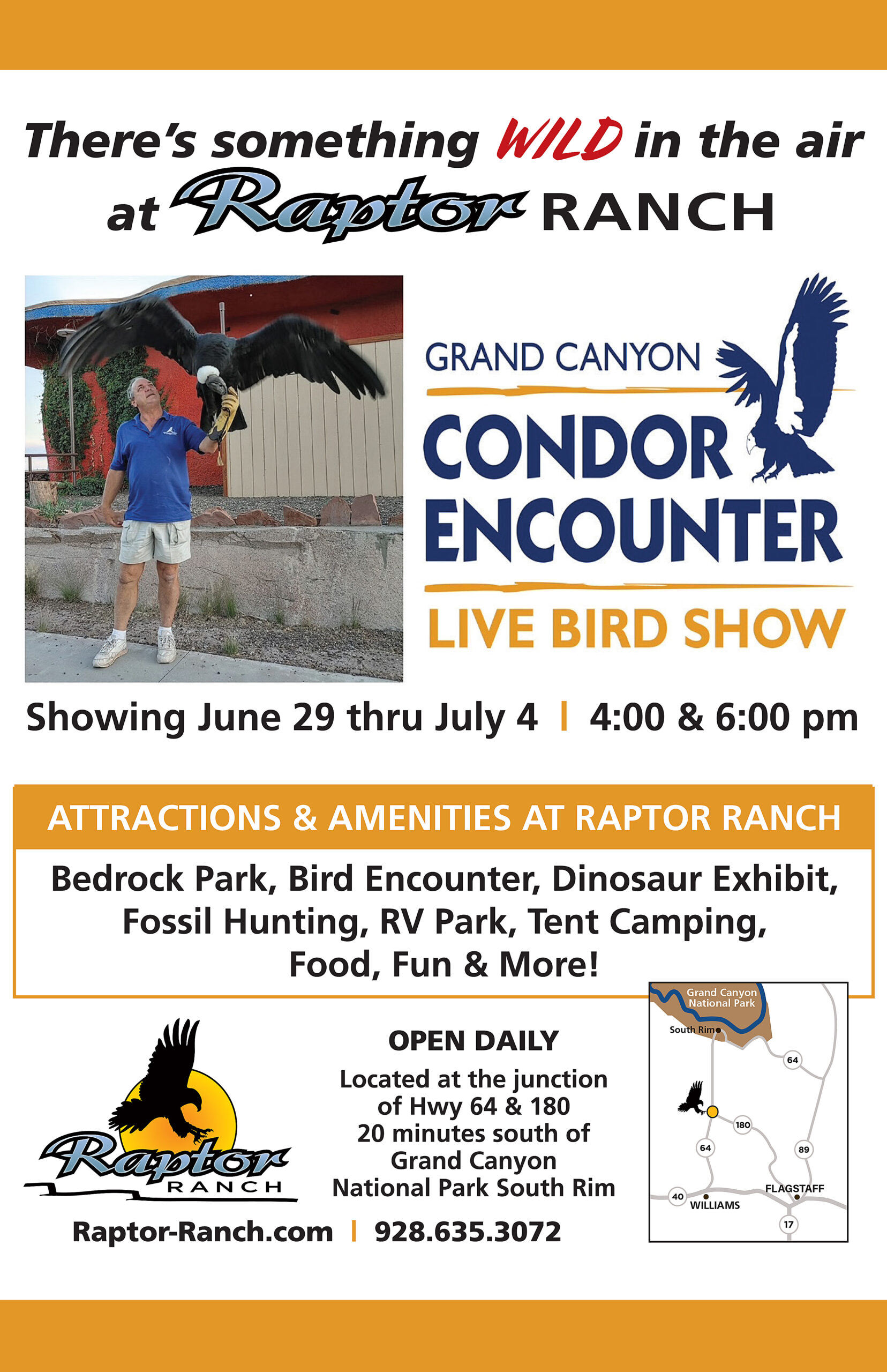 Grand Canyon Condor Encounter at Raptor Ranch, AZ